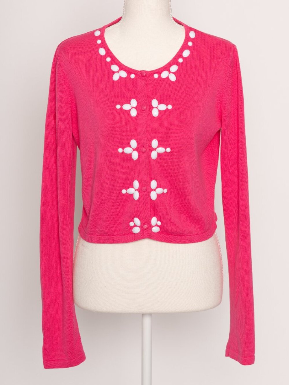 Lilly Pulitzer Embellished Pink Jubilee Holli Cardigan Small Dopamine Barbiecore